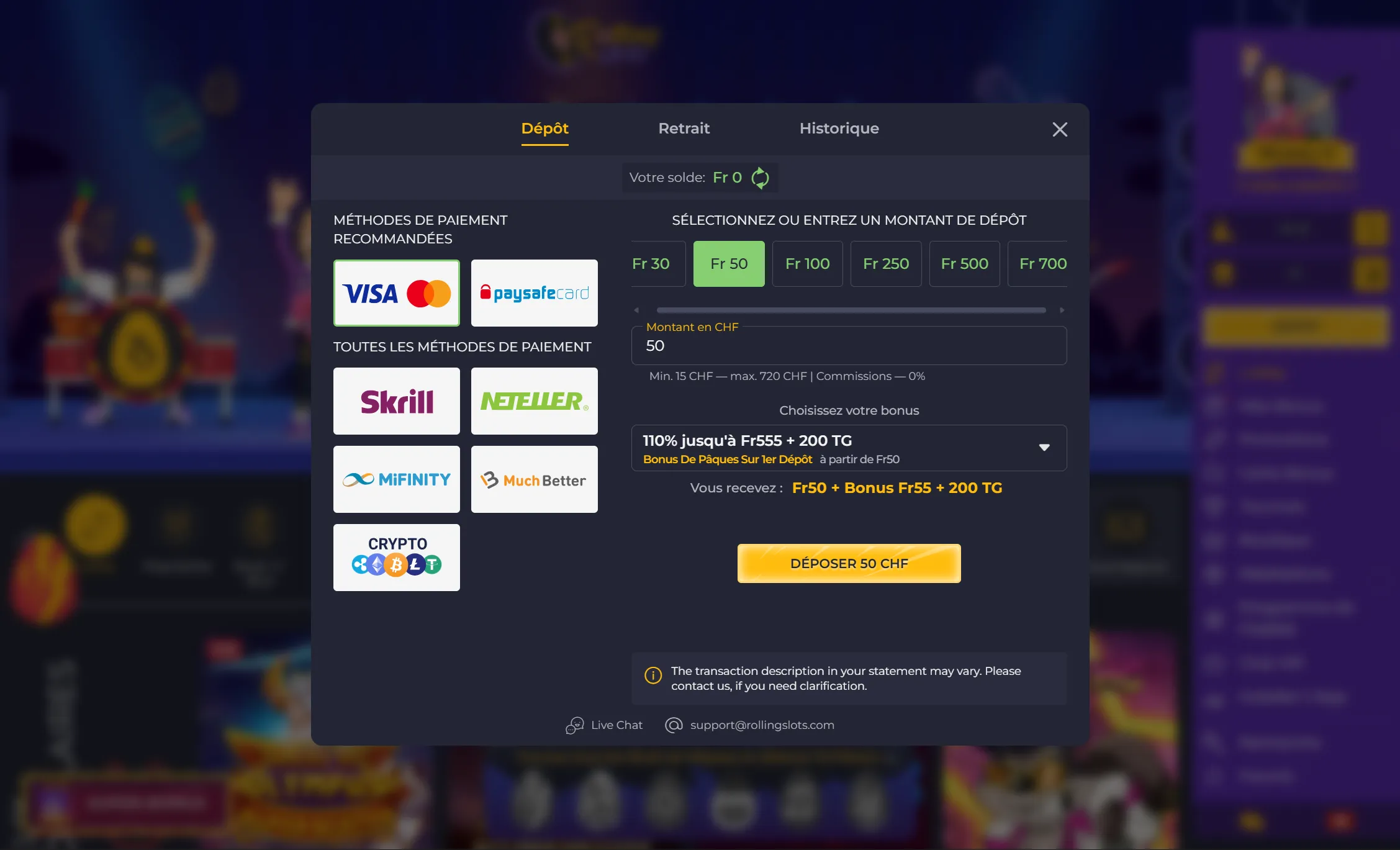 Méthodes de paiement pour joueurs Suisses